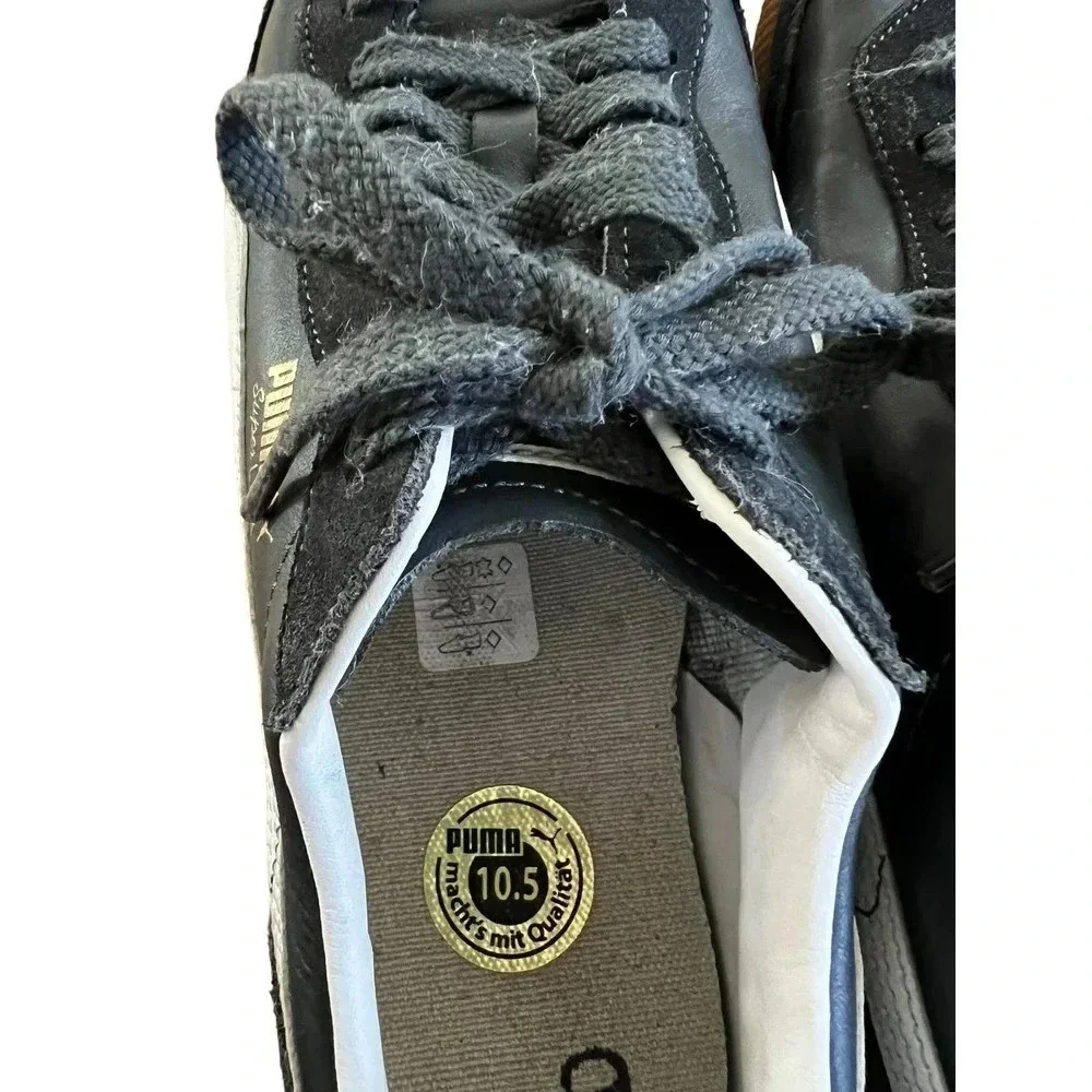 Puma Men's White Black Team Gold Super Liga OG Retro Sneaker Size 10.5